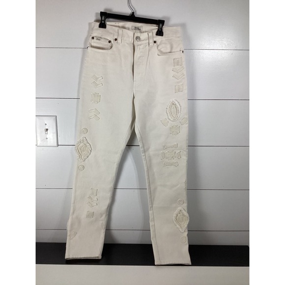 Polo Ralph Lauren Jeans size 26 womens callen HR slim cream boho prep button fly - Picture 1 of 16
